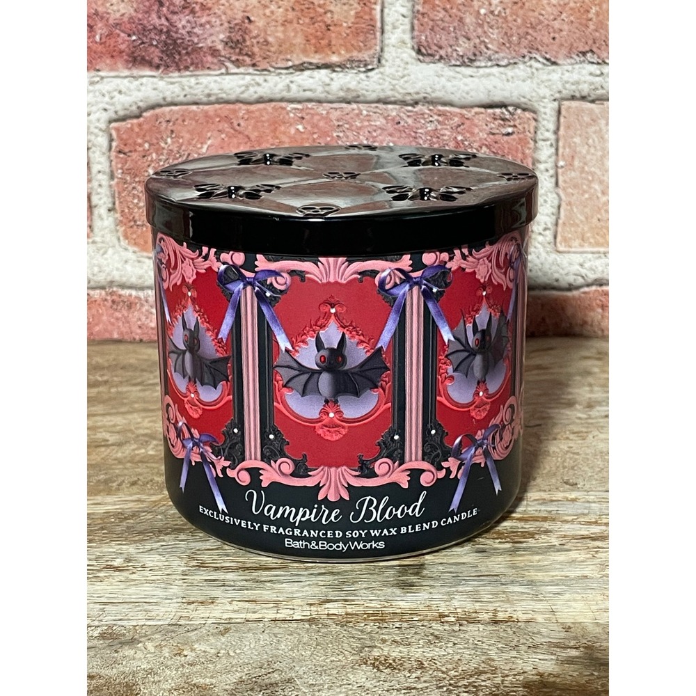 Bath and Body Works Vampire Blood 3 Wick Scented Candle Halloween 14.5oz New